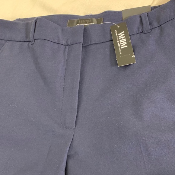 White House Black Market ELLE Slim Ankle Comfort Stretch Navy Women's Trousers - Picture 9 of 10